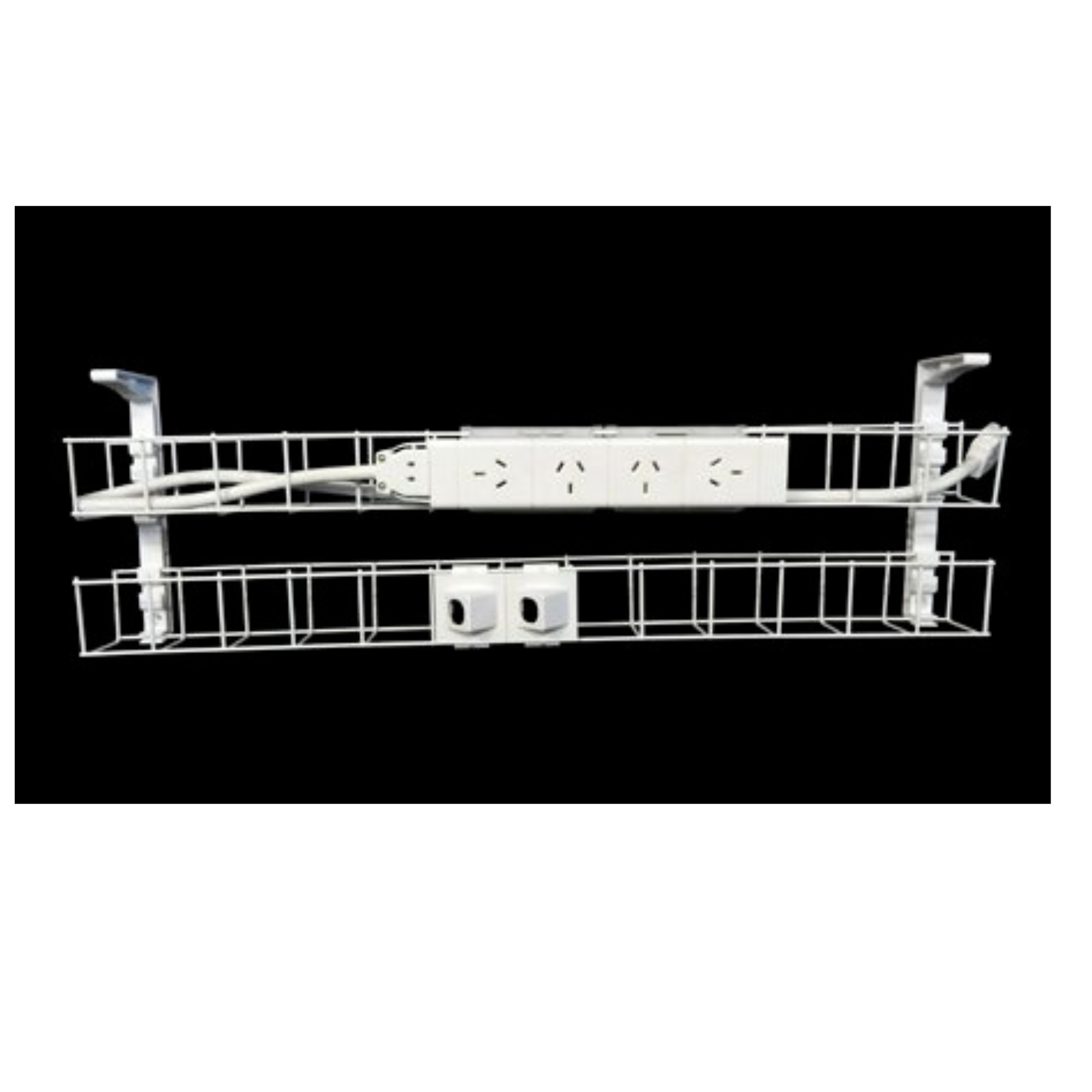 Dual Tier Cable Basket Kits - 4xGPO & 2xData Provisions