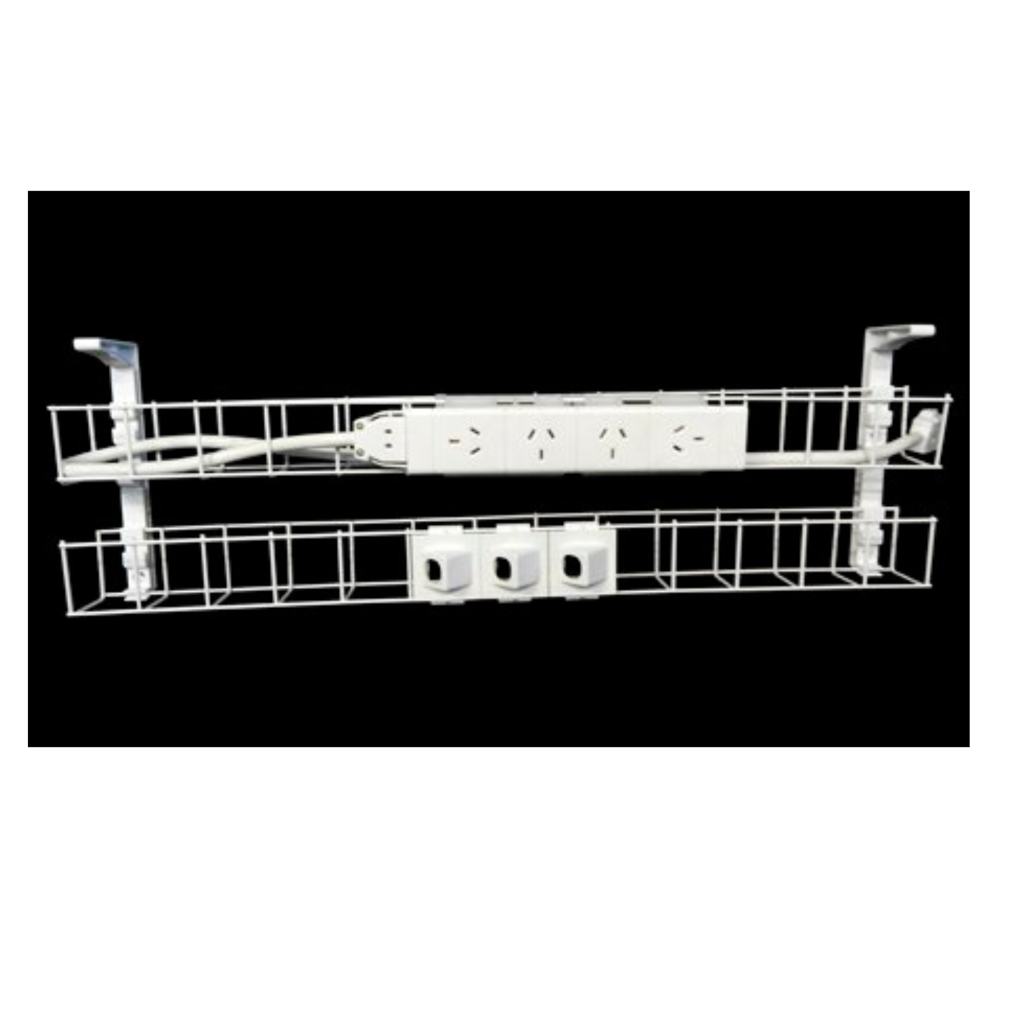 Dual Tier Cable Basket Kits - 4xGPO & 3xData Provisions