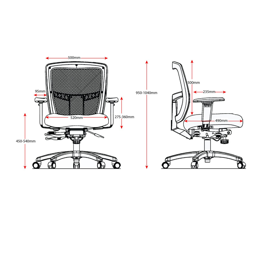 Ergo Task Chair – Adjustable Arms