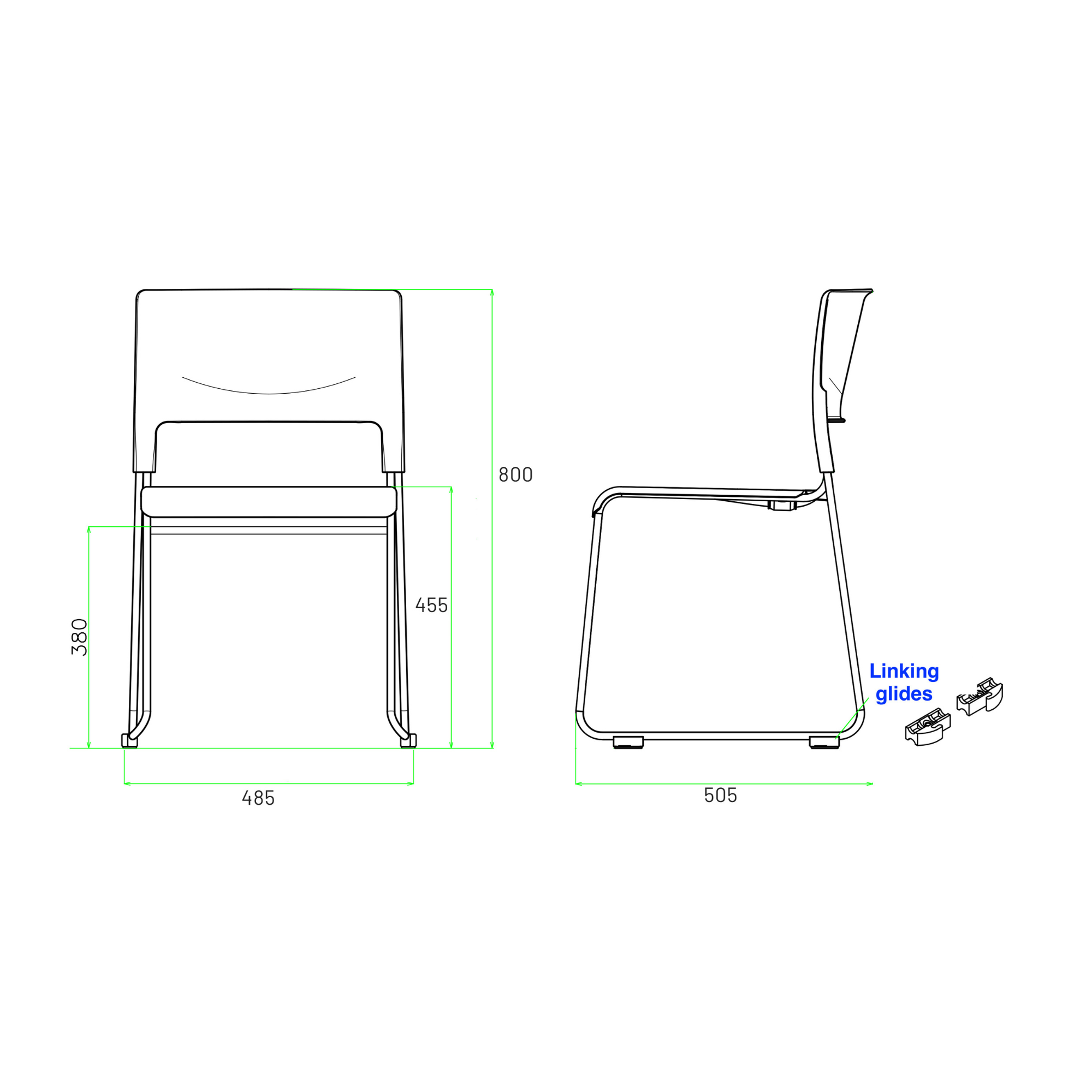Apollo Sled Base Stacking Chair