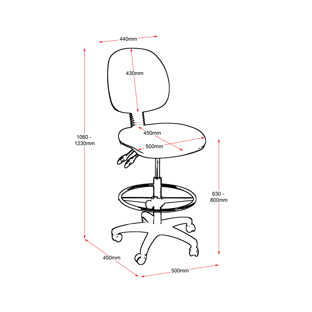 EC070BM DRAFTING Medium Back Drafting Chair