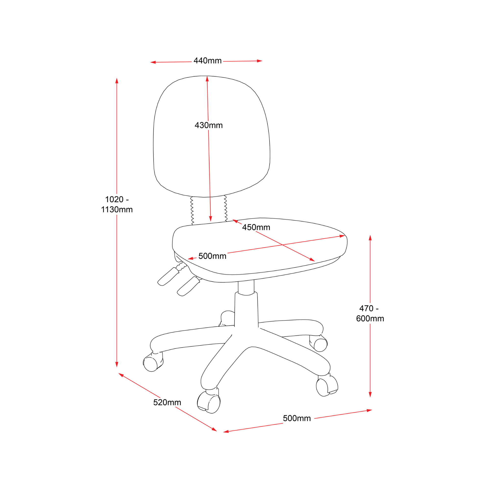 EC070BM Medium Back Operator Chair