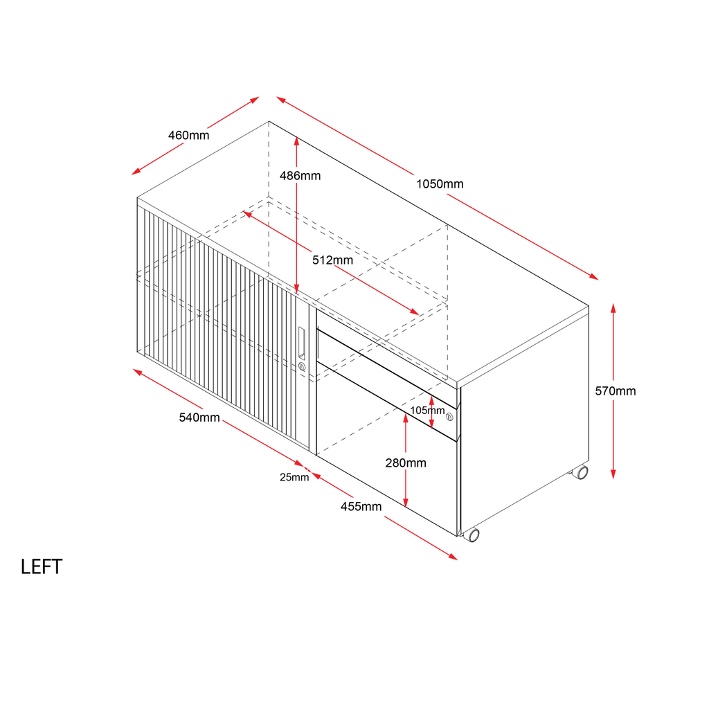 GO Steel Mobile Caddy – Left Tambour