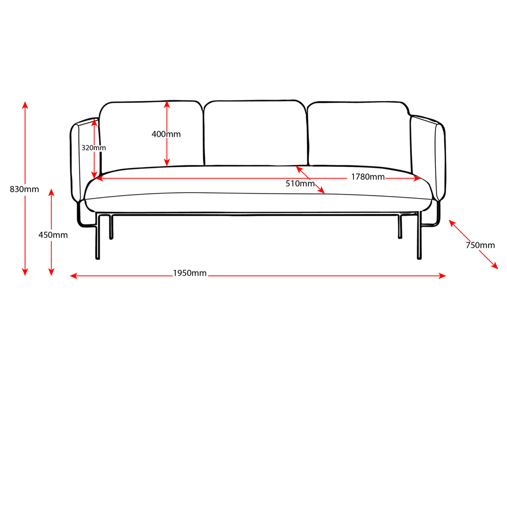 Capri 3 Seater Lounge