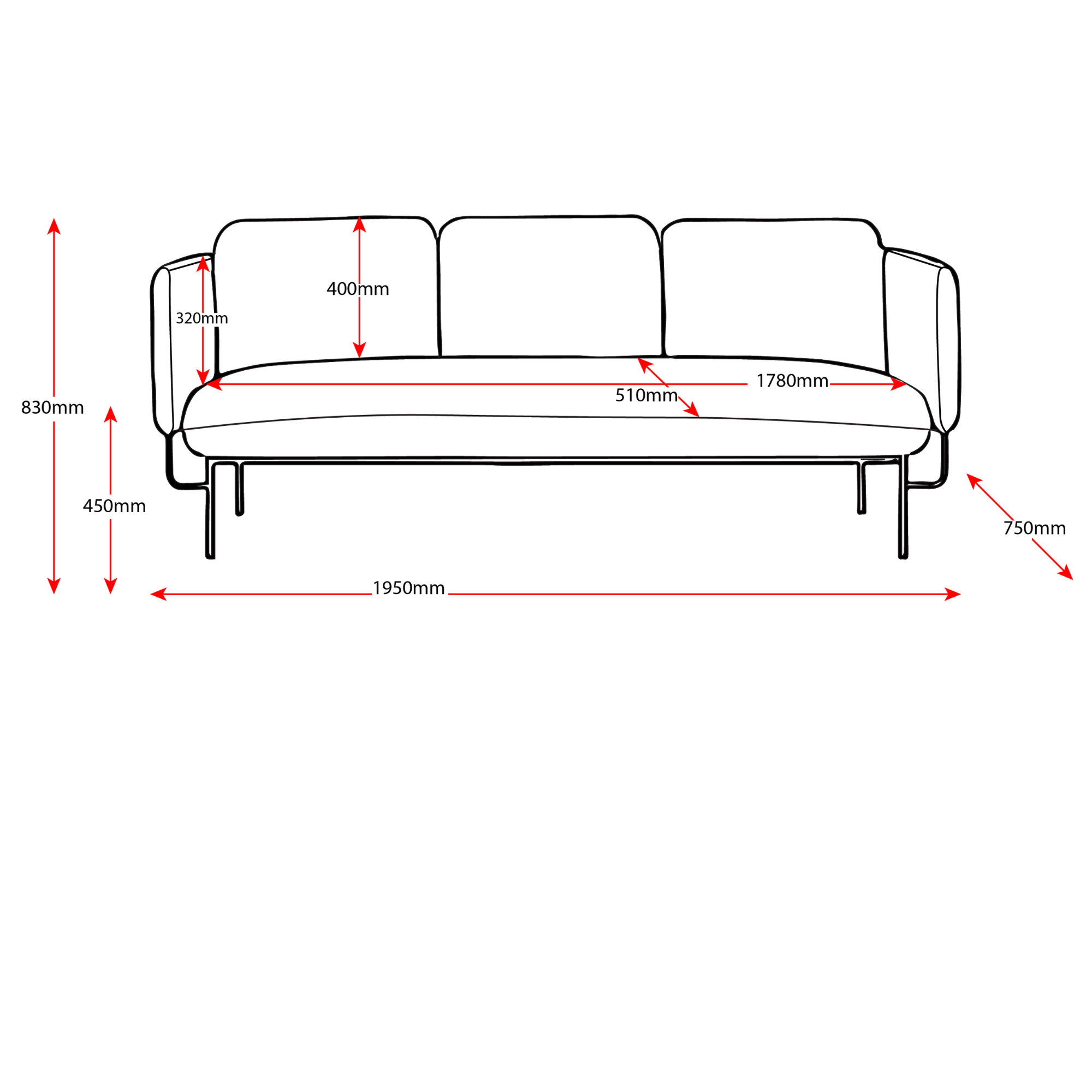 Capri 3 Seater Lounge