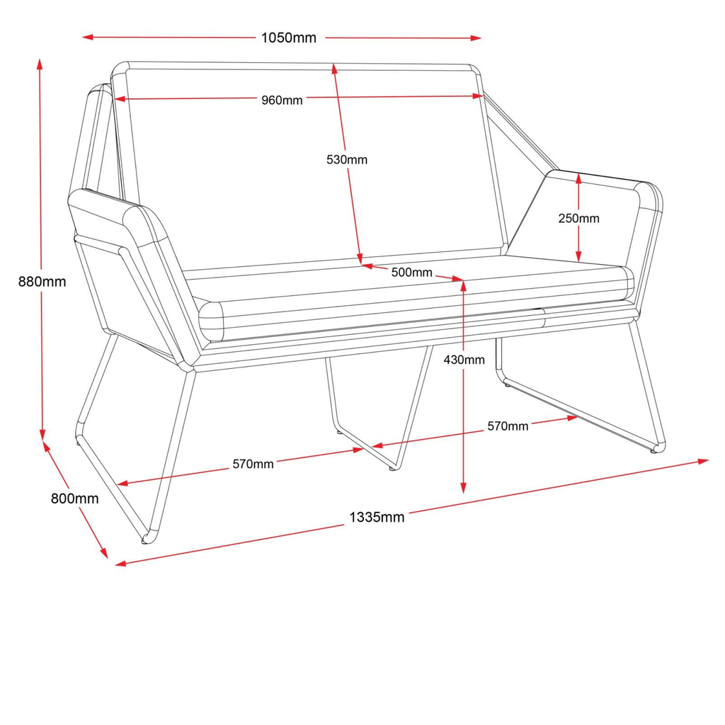 Cardinal Two Seater Arm Chair