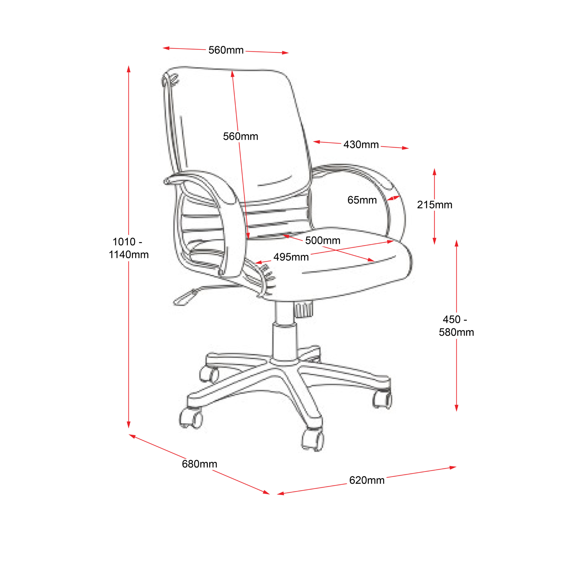 CL610 Medium Back PU Executive Chair