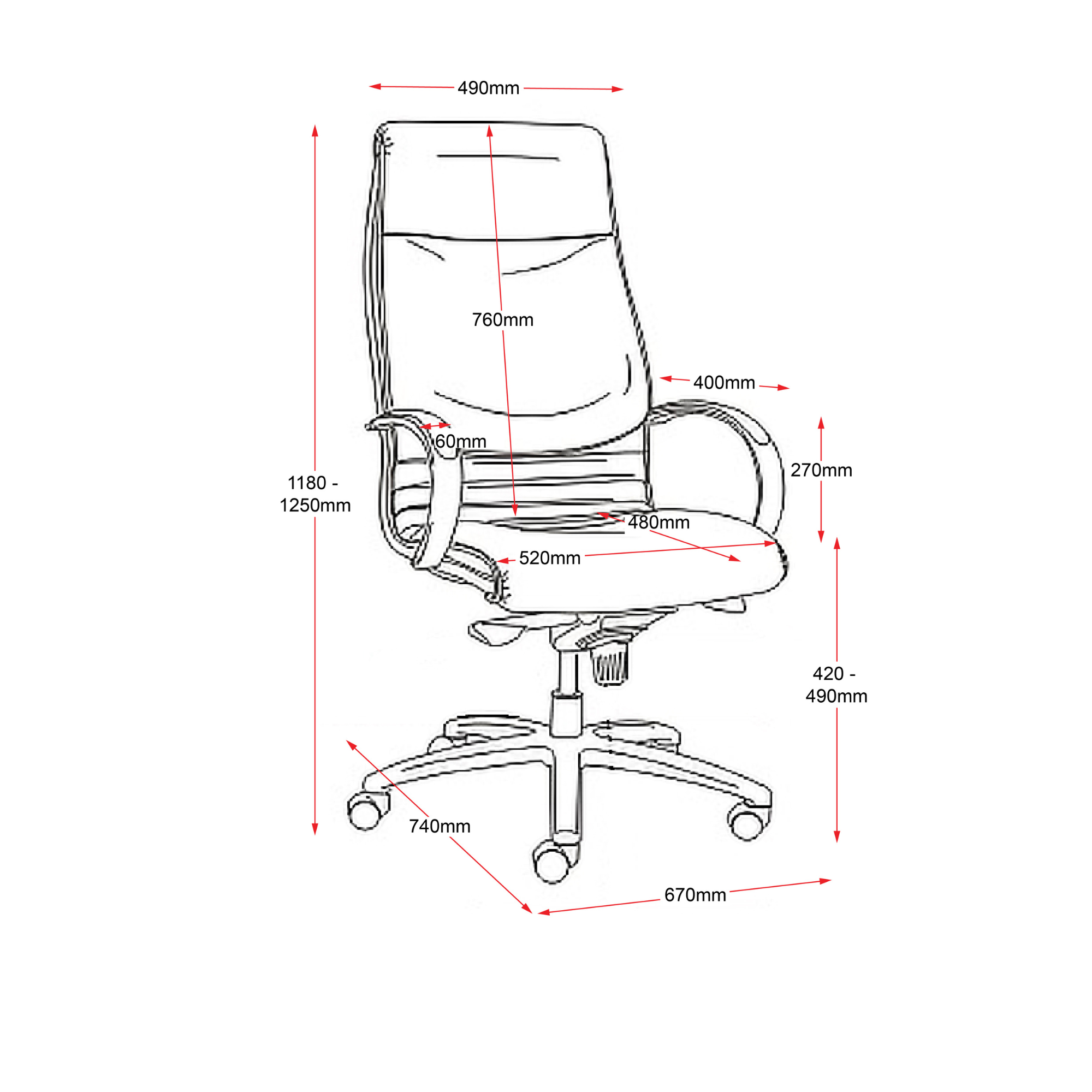CL820 High Back PU Executive Chair