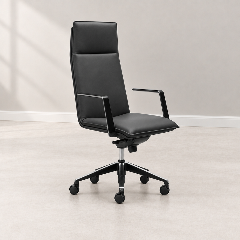 Executive chair in a light professional showroom setting