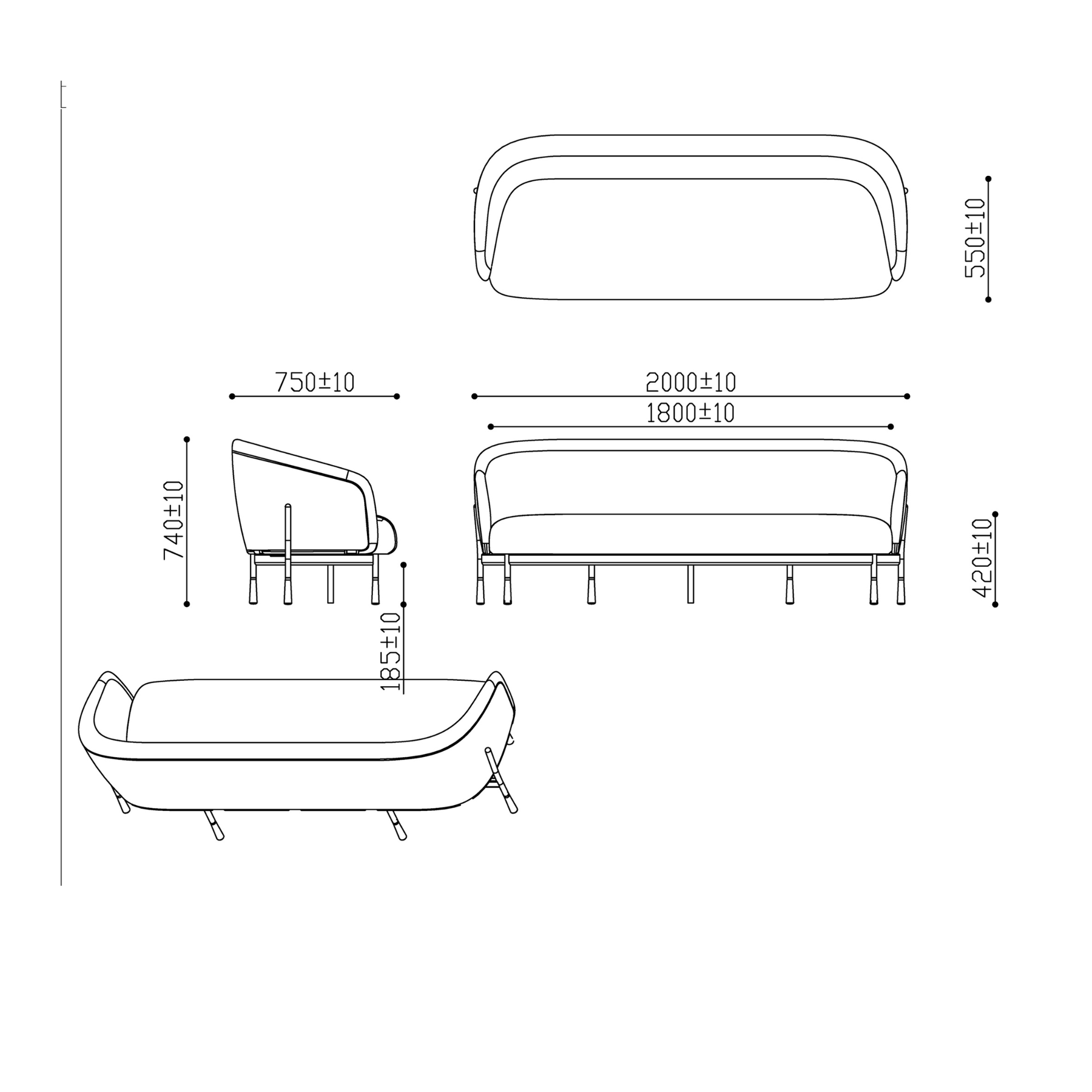 Cosmos 3 Seater Lounge