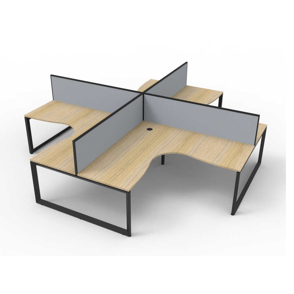 Deluxe Loop Leg 4 Person Corner Workstation