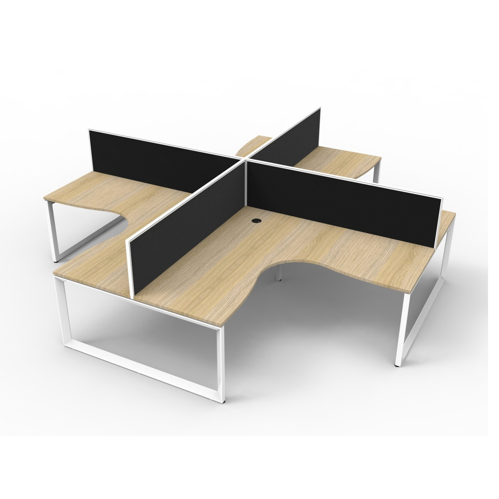Deluxe Loop Leg 4 Person Corner Workstation