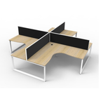 Deluxe Loop Leg 4 Person Corner Workstation