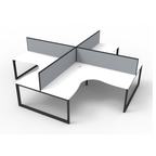 Deluxe Loop Leg 4 Person Corner Workstation