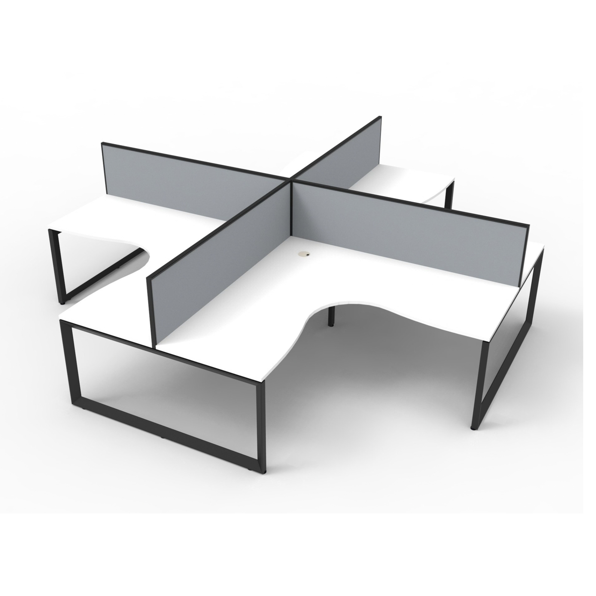 Deluxe Loop Leg 4 Person Corner Workstation