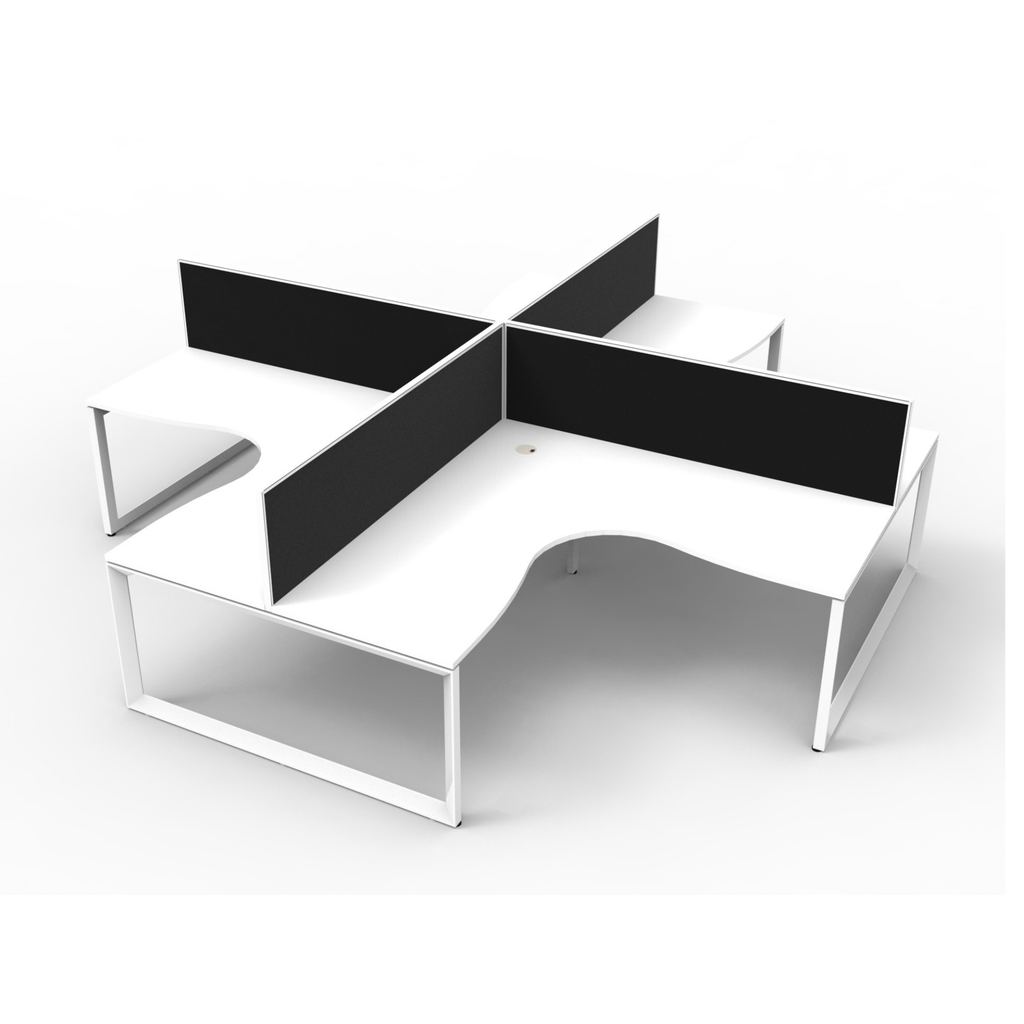 Deluxe Loop Leg 4 Person Corner Workstation