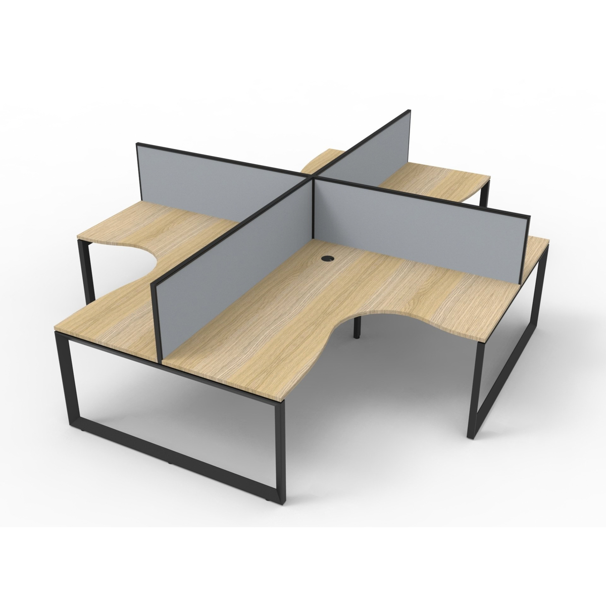 Deluxe Loop Leg 4 Person Corner Workstation