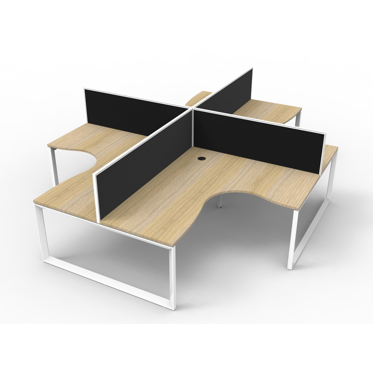 Deluxe Loop Leg 4 Person Corner Workstation