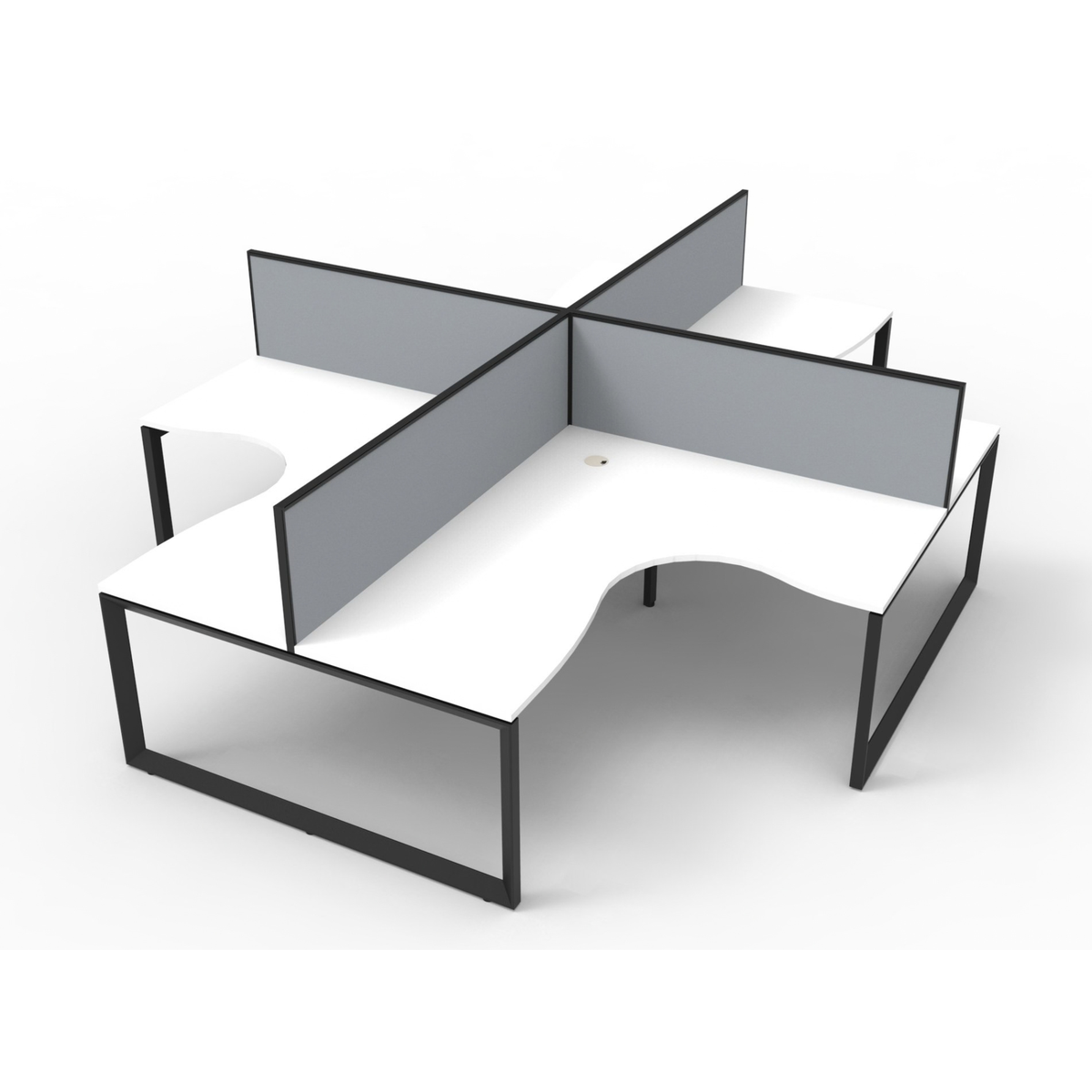 Deluxe Loop Leg 4 Person Corner Workstation