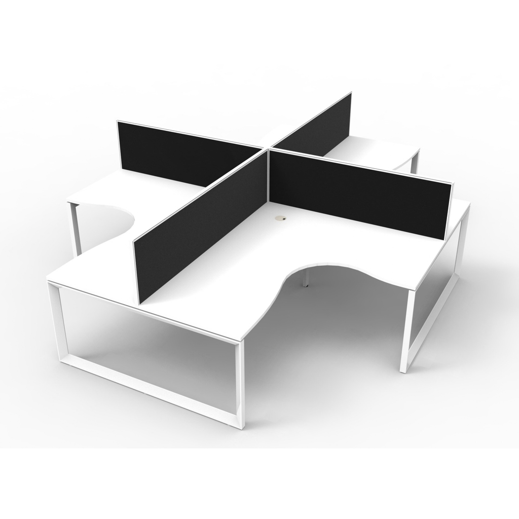 Deluxe Loop Leg 4 Person Corner Workstation