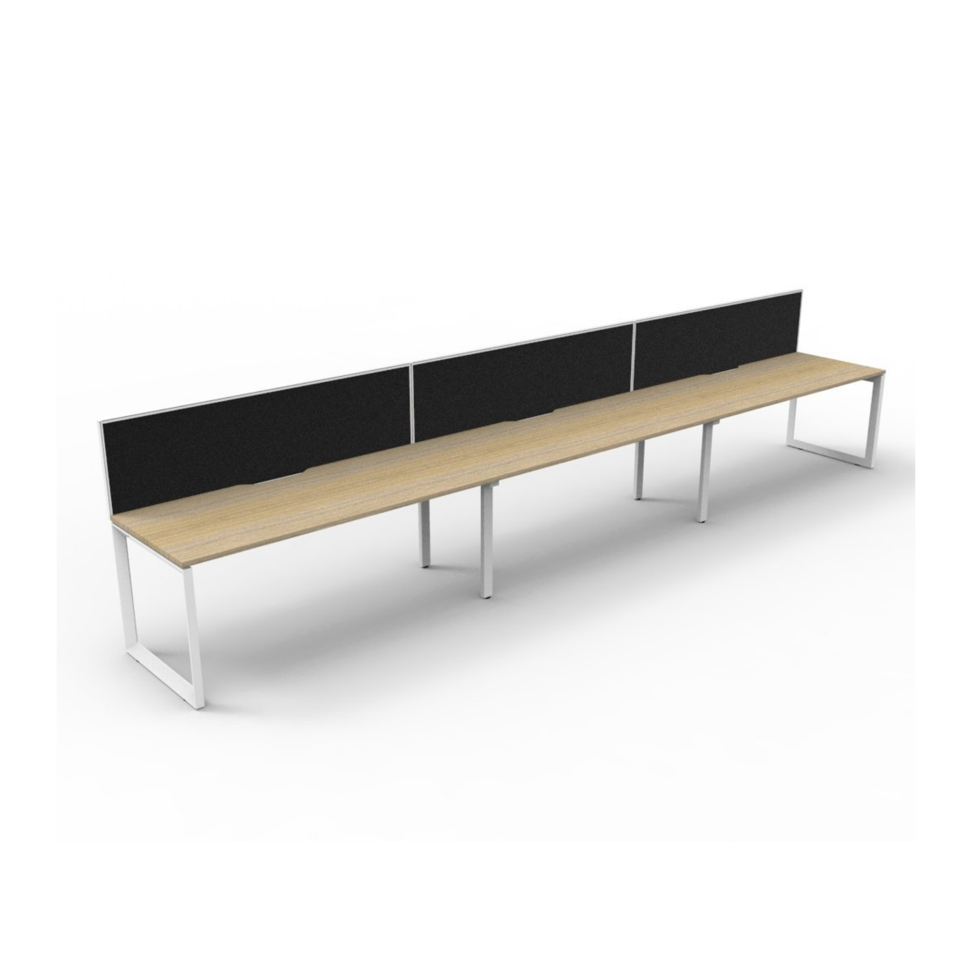 Deluxe Loop Leg 3 Person Inline Workstation
