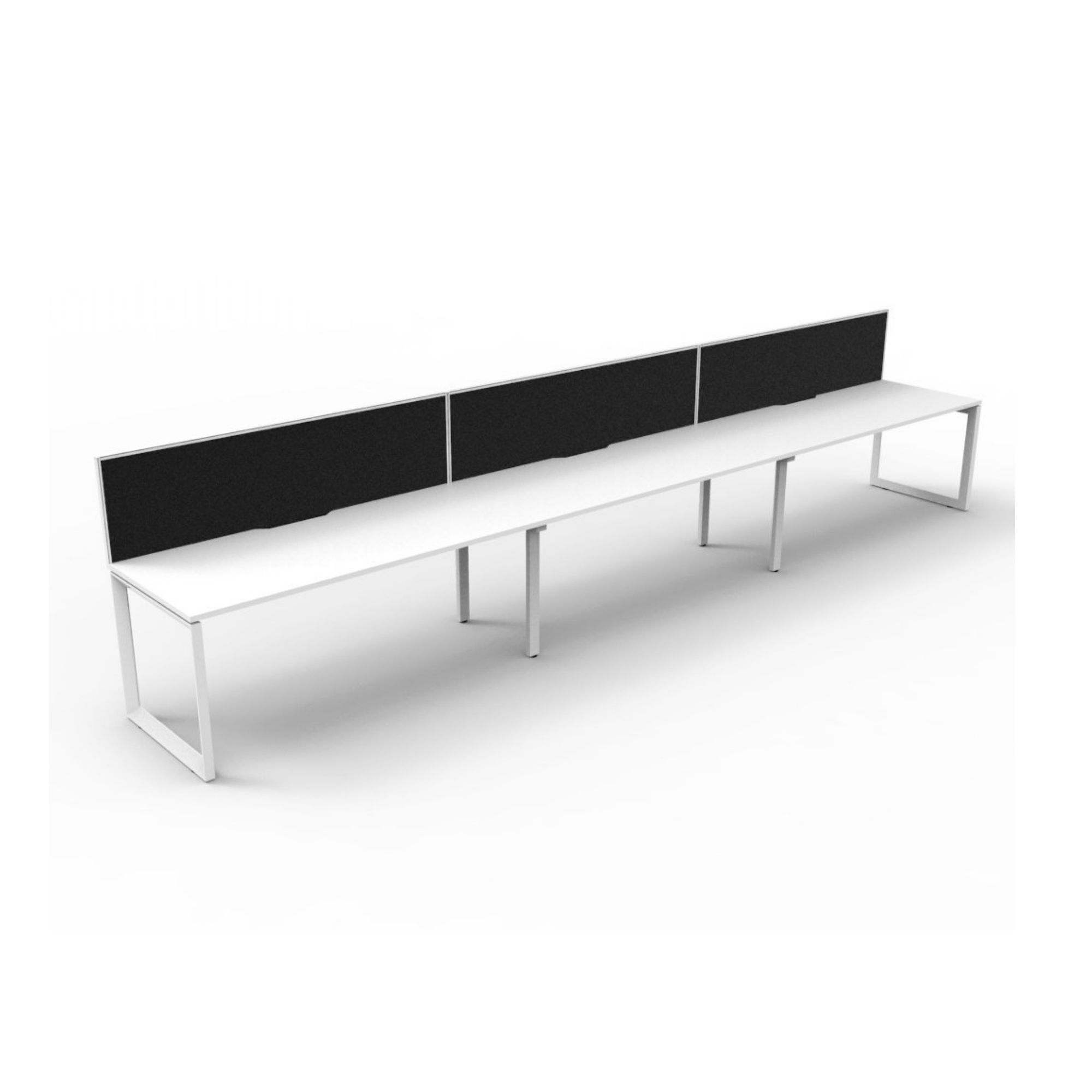 Deluxe Loop Leg 3 Person Inline Workstation