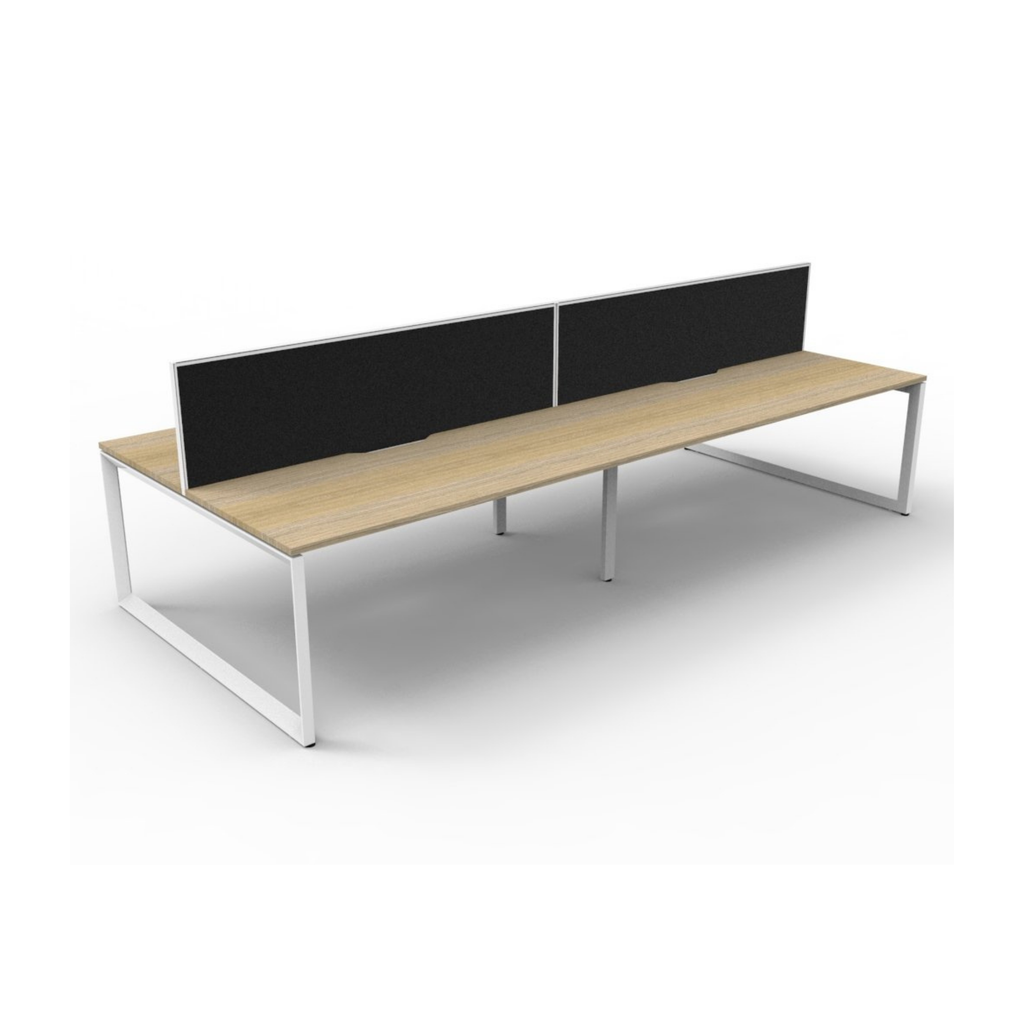 Deluxe Loop Leg 4 Person Back To Back Workstation
