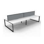 Deluxe Loop Leg 4 Person Back To Back Workstation