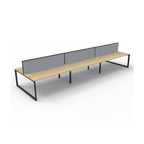 Deluxe Loop Leg 6 Person Back To Back Workstation