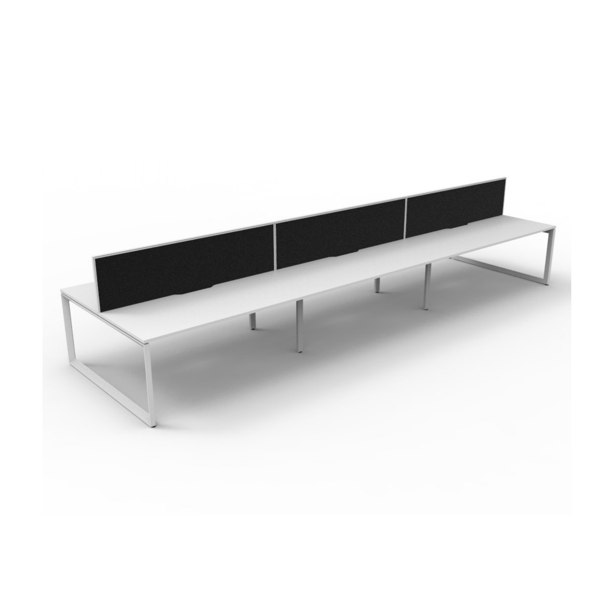 Deluxe Loop Leg 6 Person Back To Back Workstation