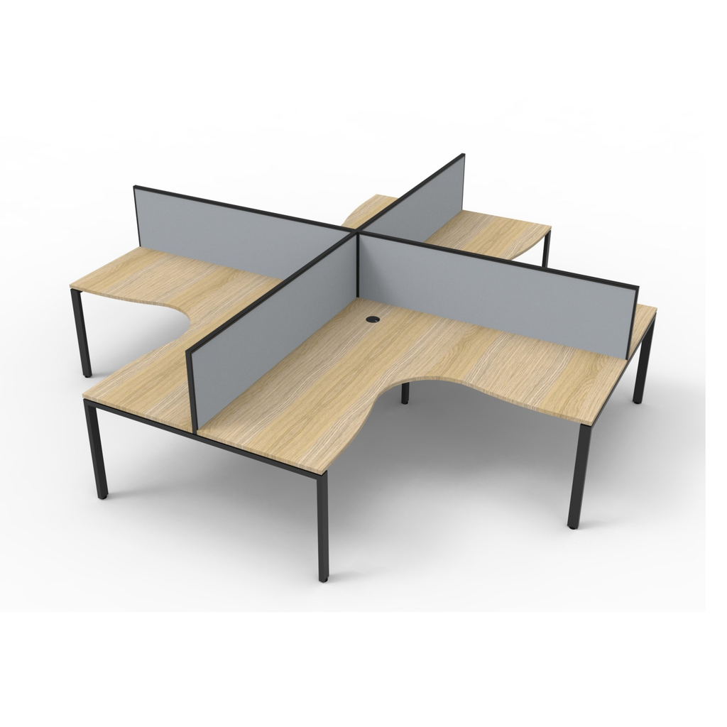 Deluxe Profile Leg 4 Person Corner Workstation