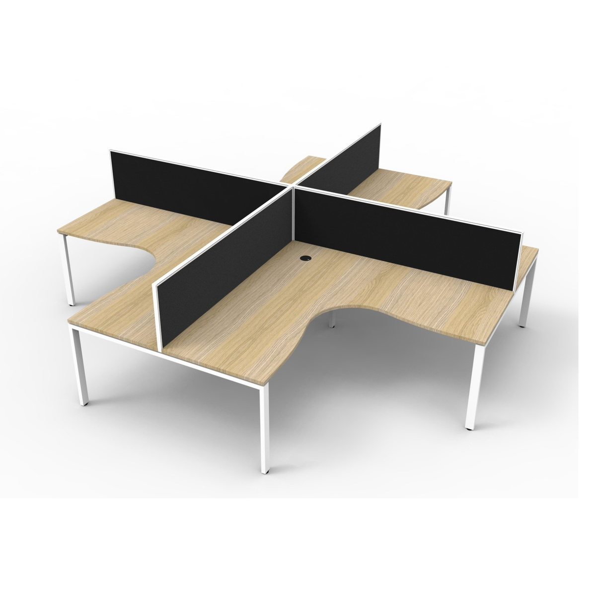 Deluxe Profile Leg 4 Person Corner Workstation