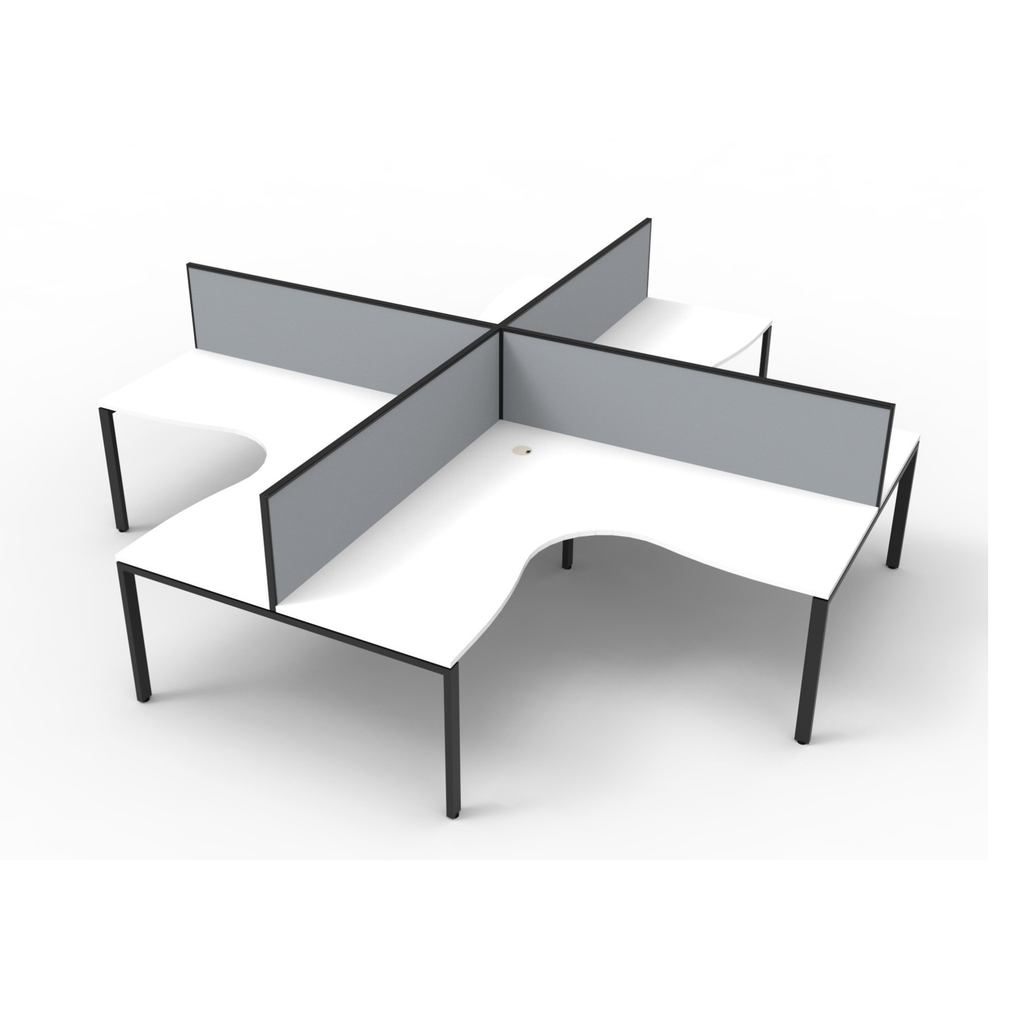 Deluxe Profile Leg 4 Person Corner Workstation