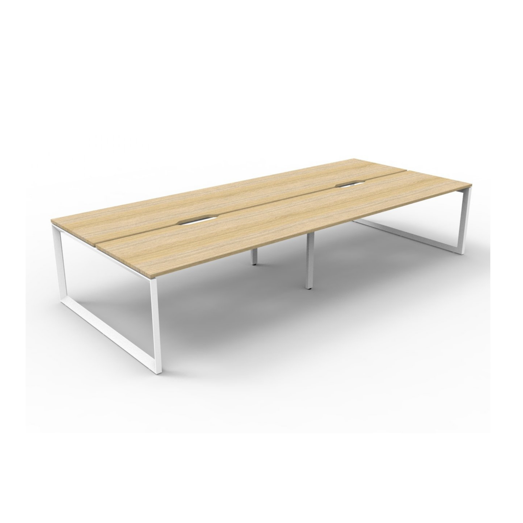 Deluxe Loop Leg 4 Person Back To Back Workstation