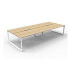 Deluxe Loop Leg 4 Person Back To Back Workstation