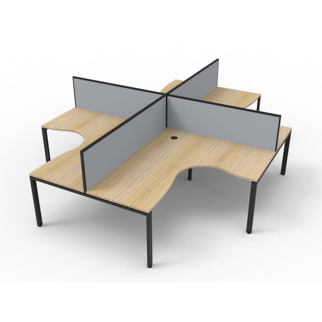 Deluxe Profile Leg 4 Person Corner Workstation