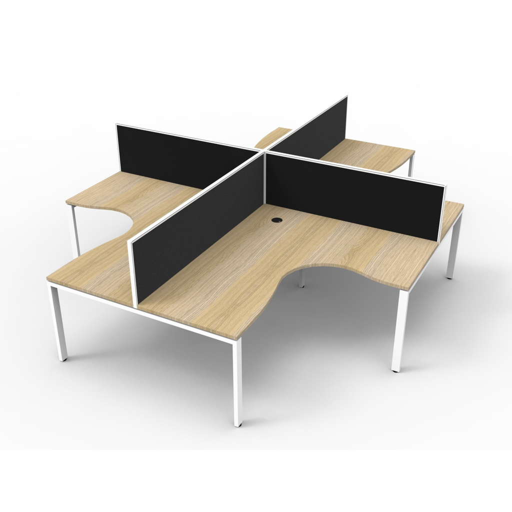 Deluxe Profile Leg 4 Person Corner Workstation