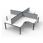 Deluxe Profile Leg 4 Person Corner Workstation