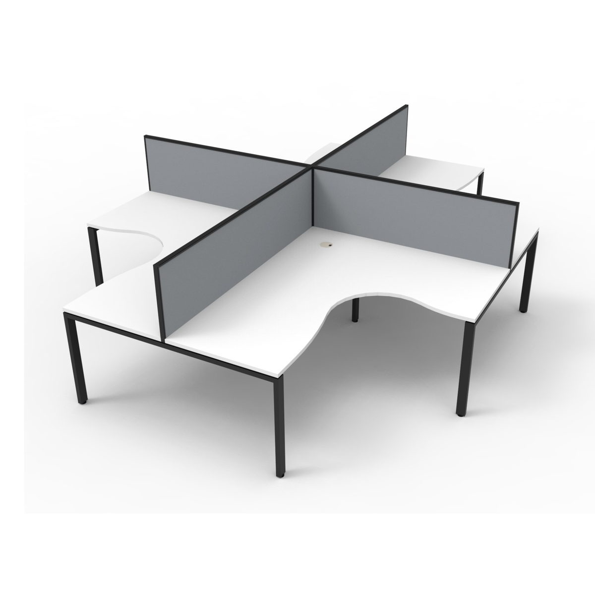 Deluxe Profile Leg 4 Person Corner Workstation