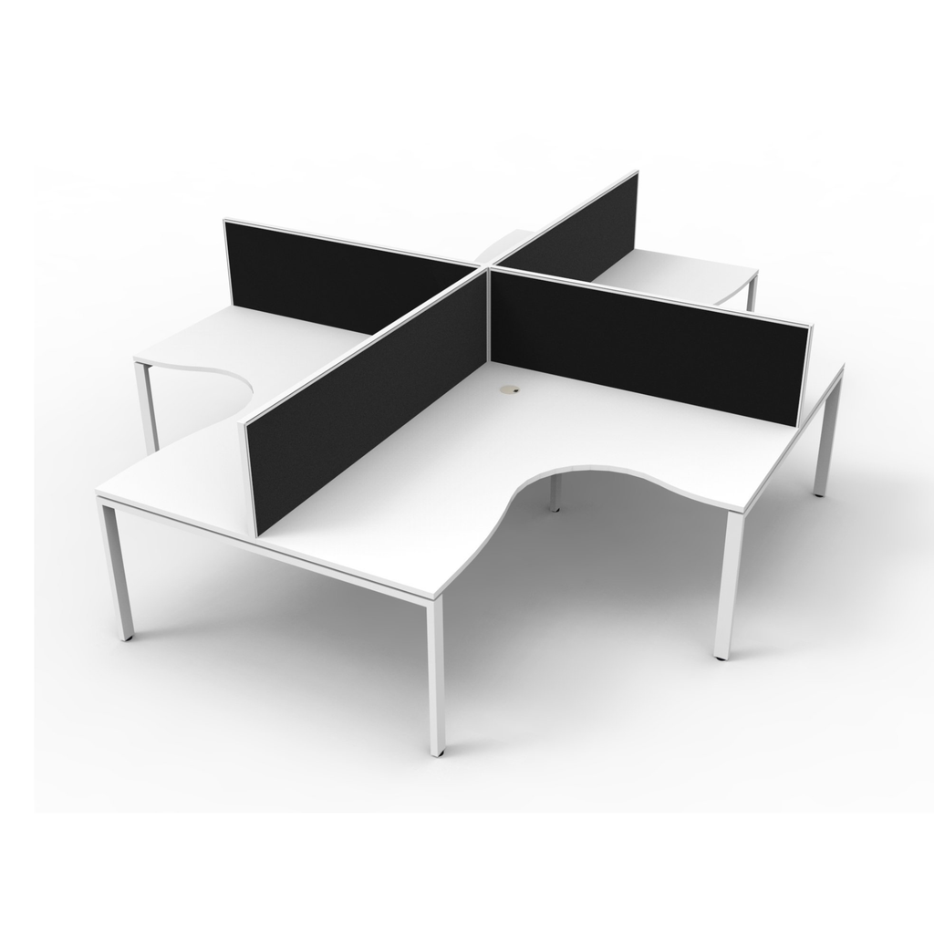 Deluxe Profile Leg 4 Person Corner Workstation