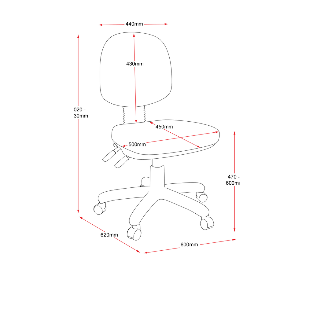 EC070CM Medium Back Operator Chair