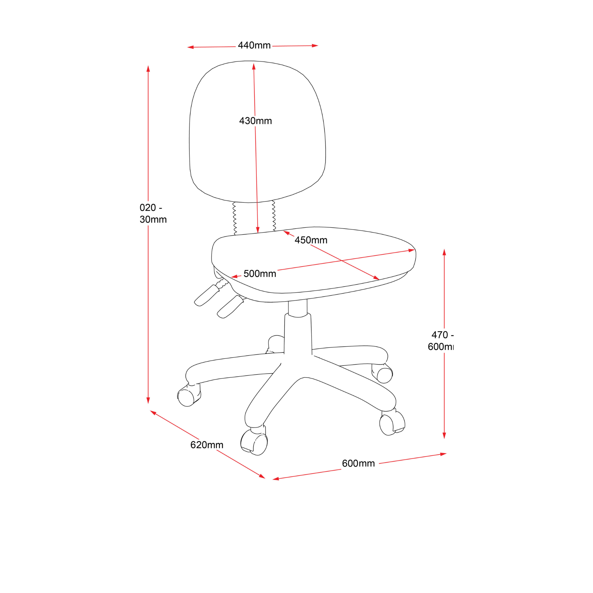 EC070CM Medium Back Operator Chair