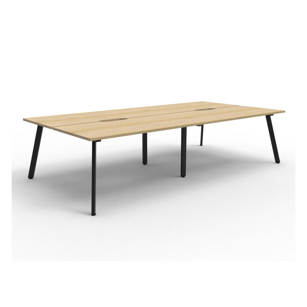Deluxe Eternity Leg 4 Person Back To Back Workstation