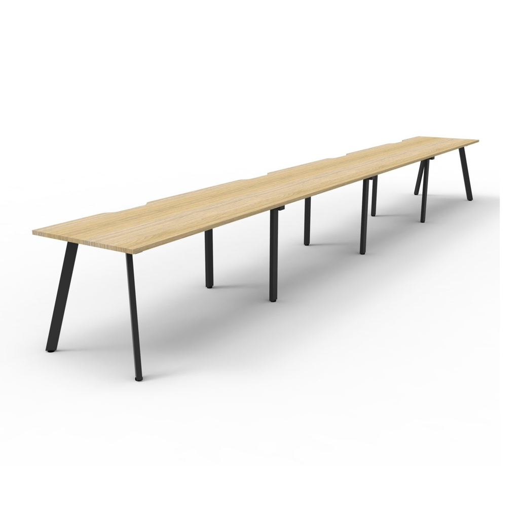 Deluxe Eternity Leg 4 Person Inline Workstation