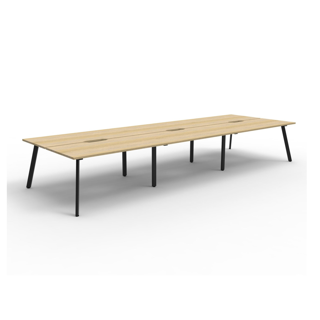 Deluxe Eternity Leg 6 Person Back To Back Workstation