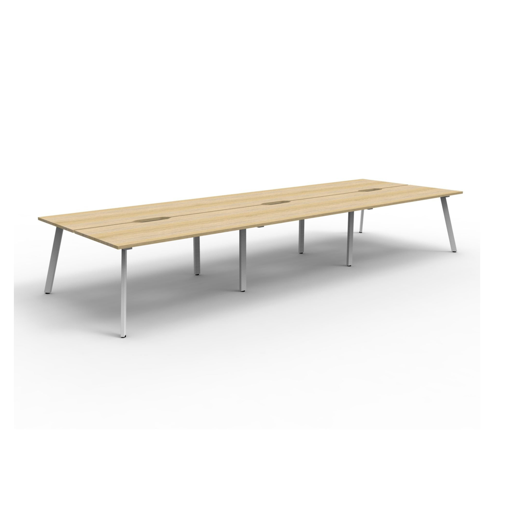 Deluxe Eternity Leg 6 Person Back To Back Workstation