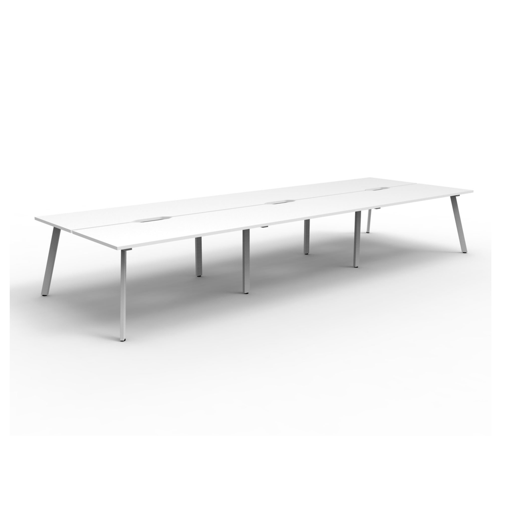 Deluxe Eternity Leg 6 Person Back To Back Workstation