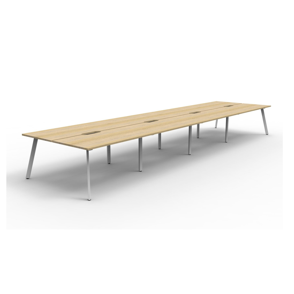 Deluxe Eternity Leg 8 Person Back To Back Workstation