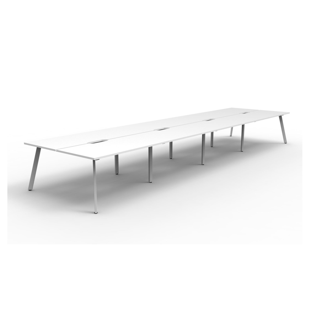 Deluxe Eternity Leg 8 Person Back To Back Workstation