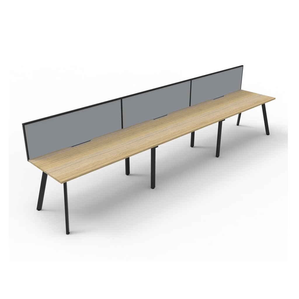 Deluxe Eternity Leg 3 Person Inline Workstation